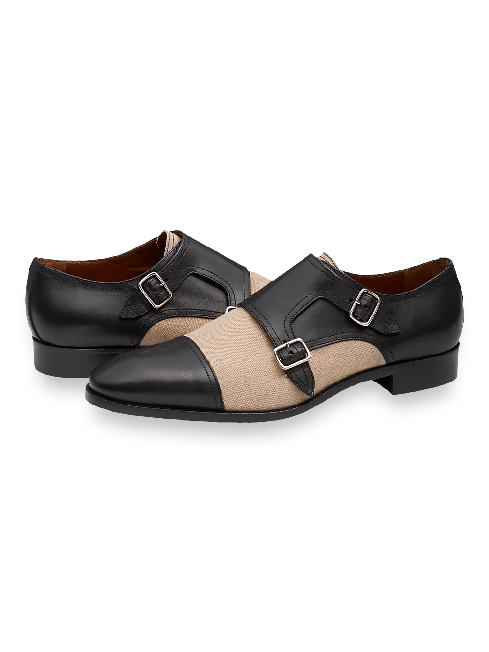 Travis Double Monk Strap - Black/natural