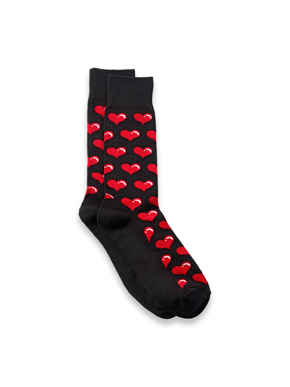 Valentine's Day Heart Cotton Blend Sock - Black/red
