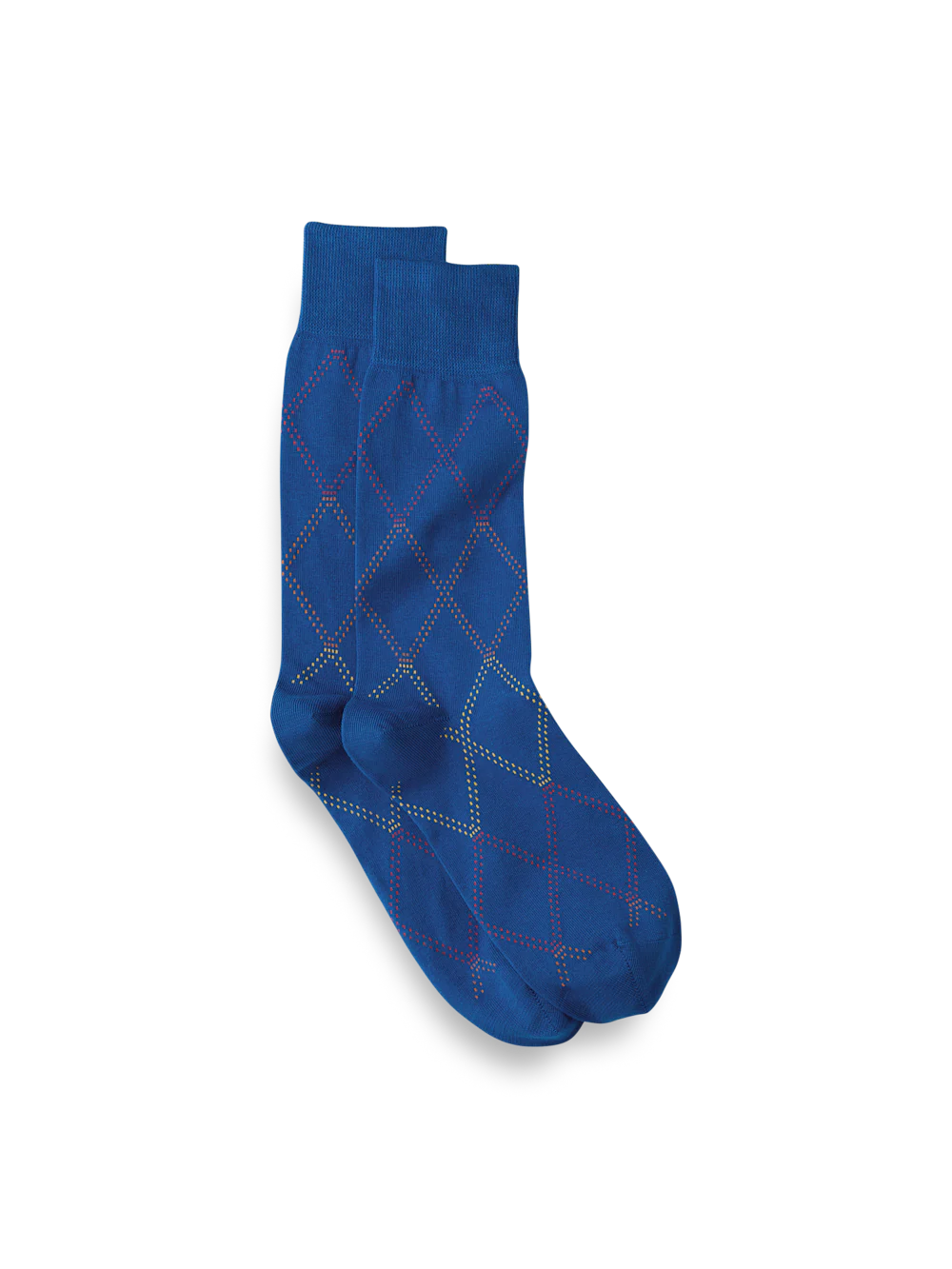 Windowpane Cotton Blend Sock - Blue Multi
