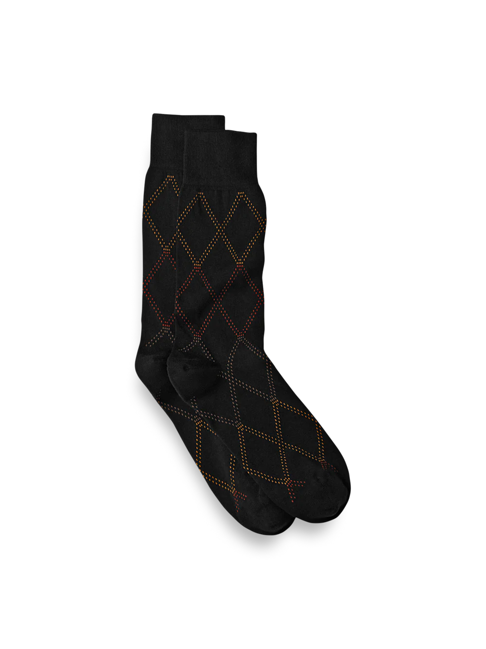 Windowpane Cotton Blend Sock - Black Multi