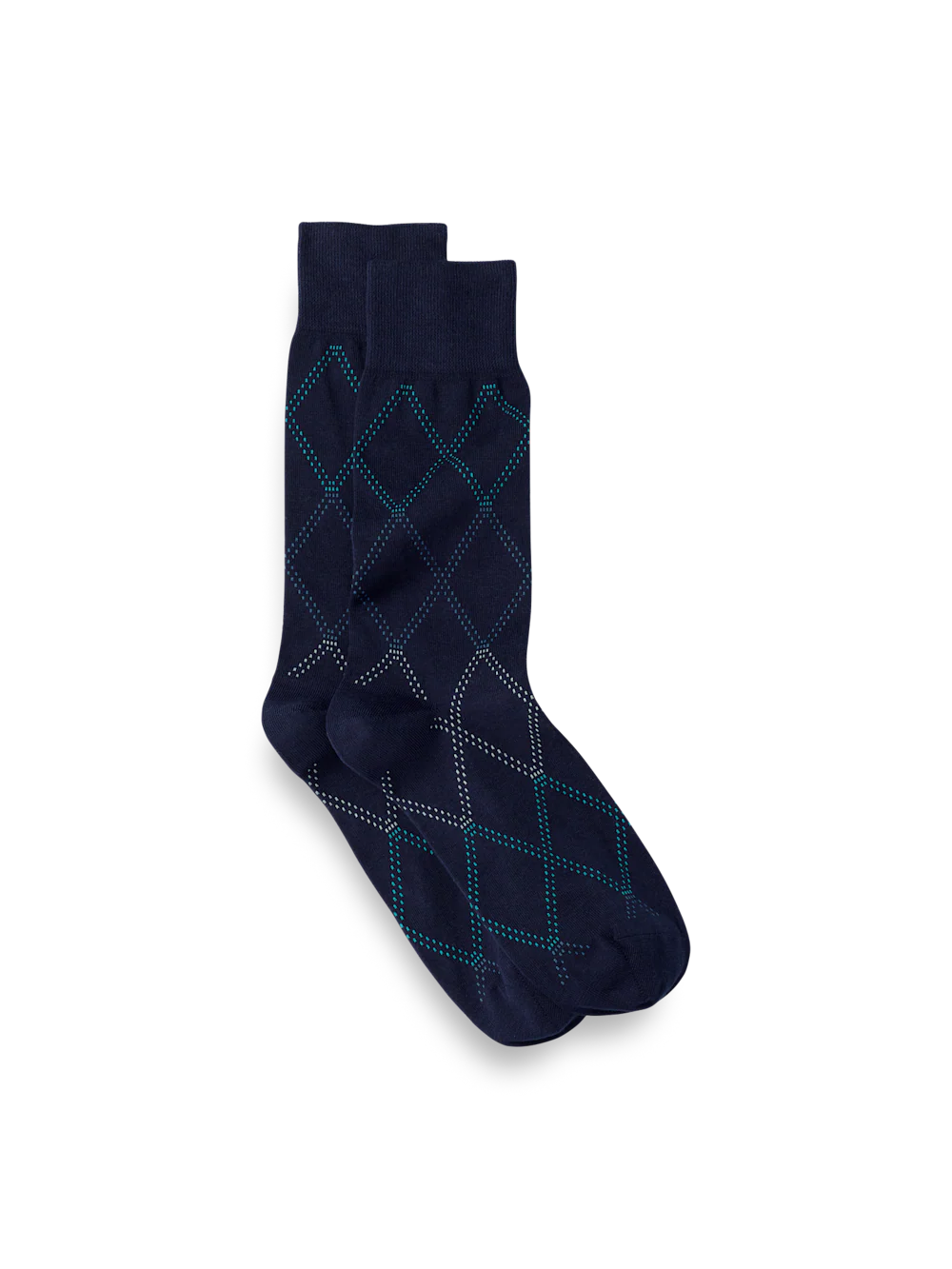 Windowpane Cotton Blend Sock - Navy Multi