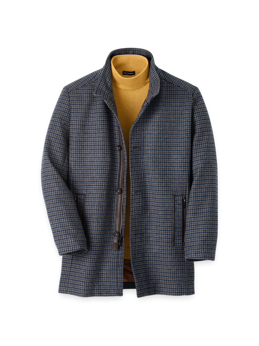 Wool Blend Houndstooth Carcoat - Multi