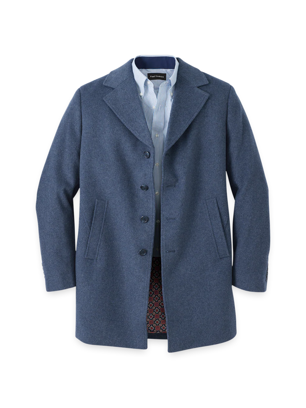 Wool Blend Topcoat - Blue