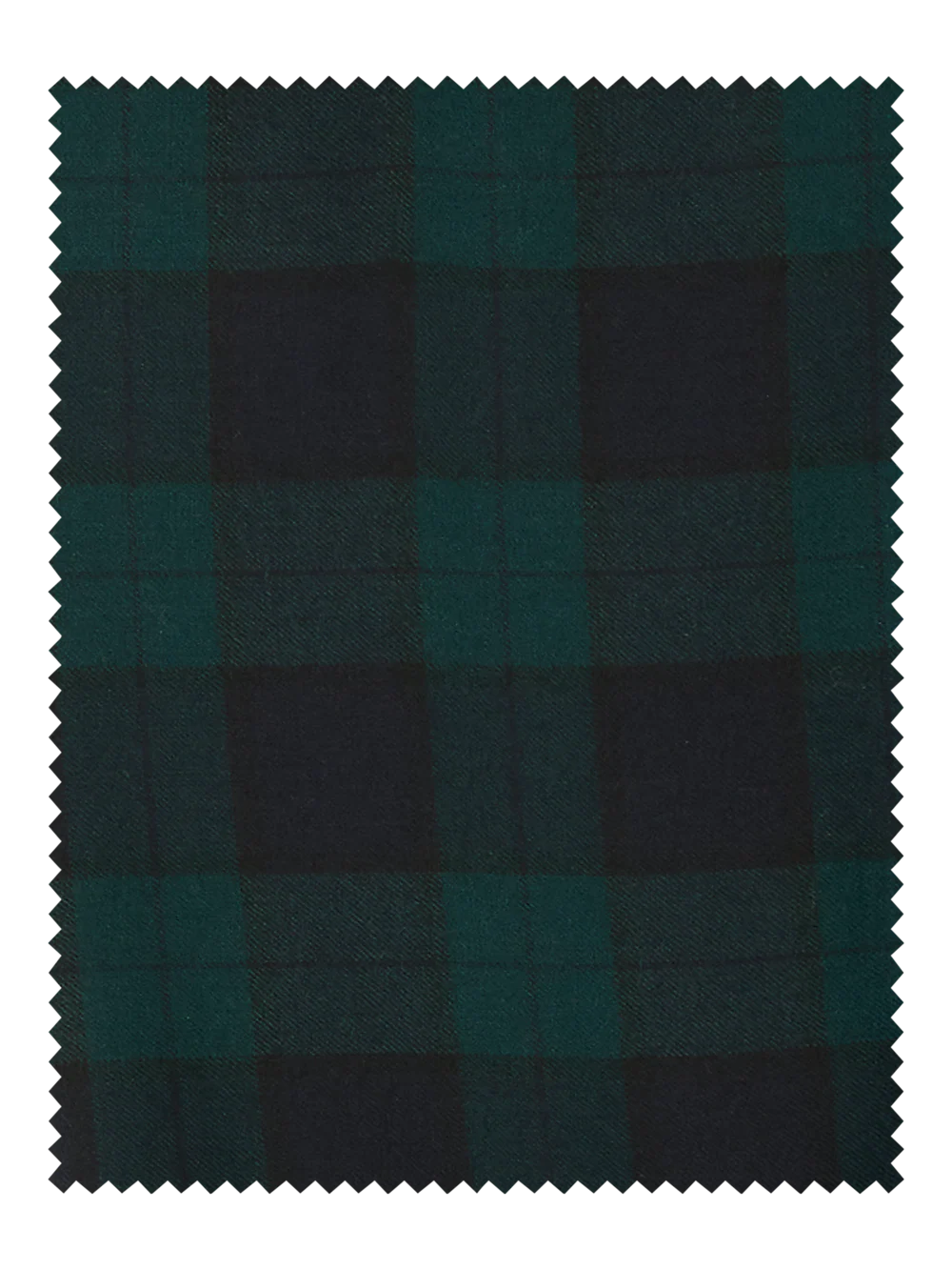 Wool Flannel Blackwatch Plaid Single Pleated Pants - Green/navy - Image 3