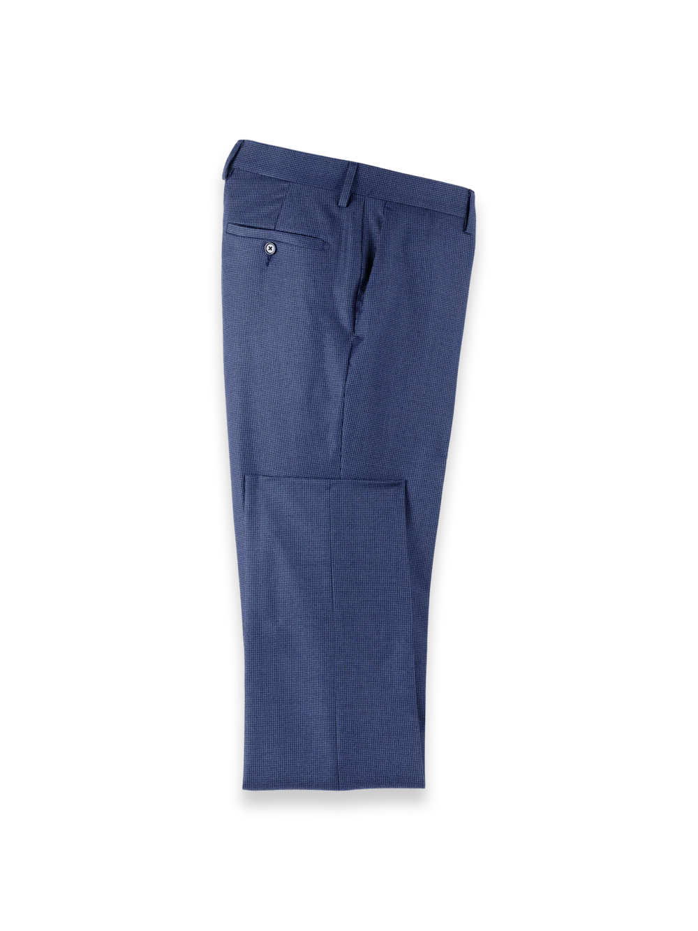 Wool Flannel Houndstooth Pants - Blue