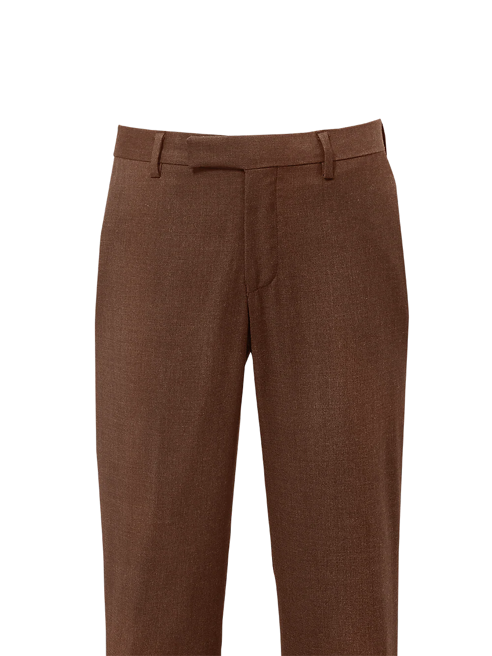 Wool Gabardine Flat Front Pants - Brown - Image 2