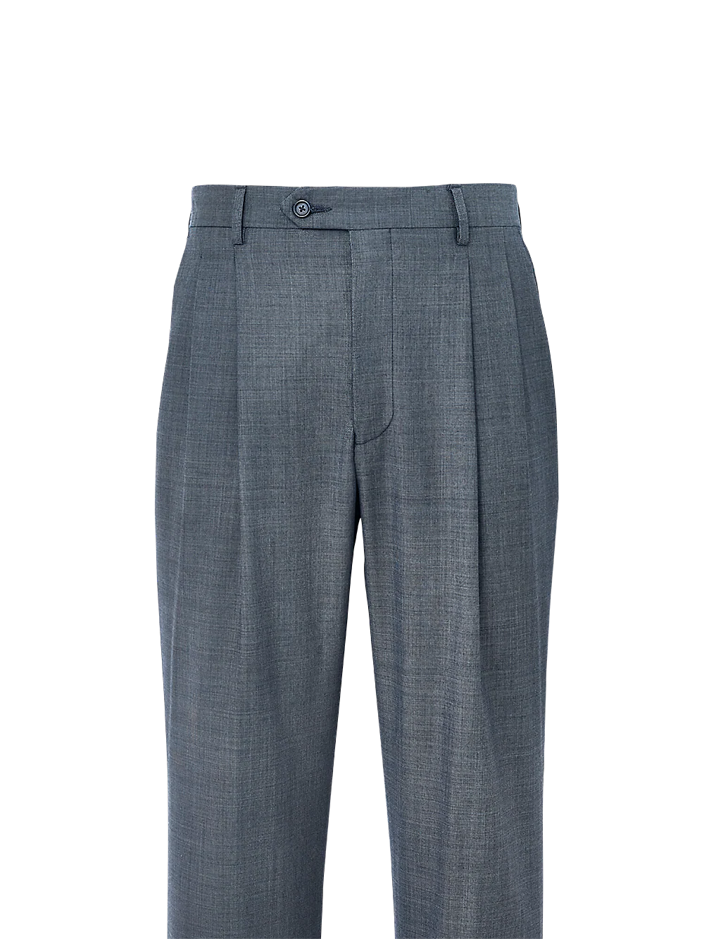 Wool Sharkskin Pleated Pants - Blue - Image 2