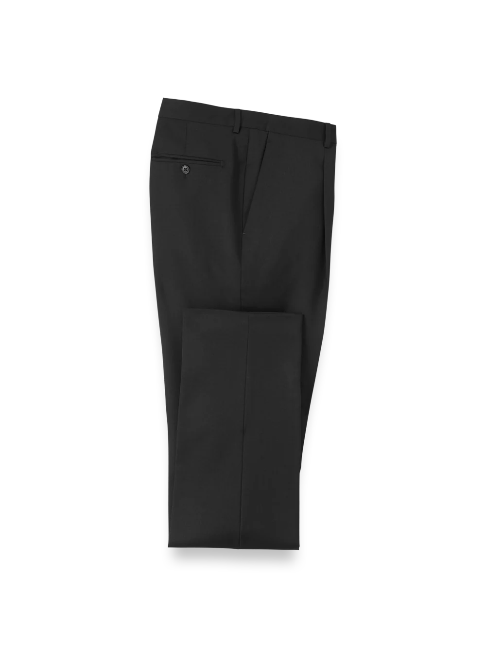 Wool Single Pleat Pants - Black