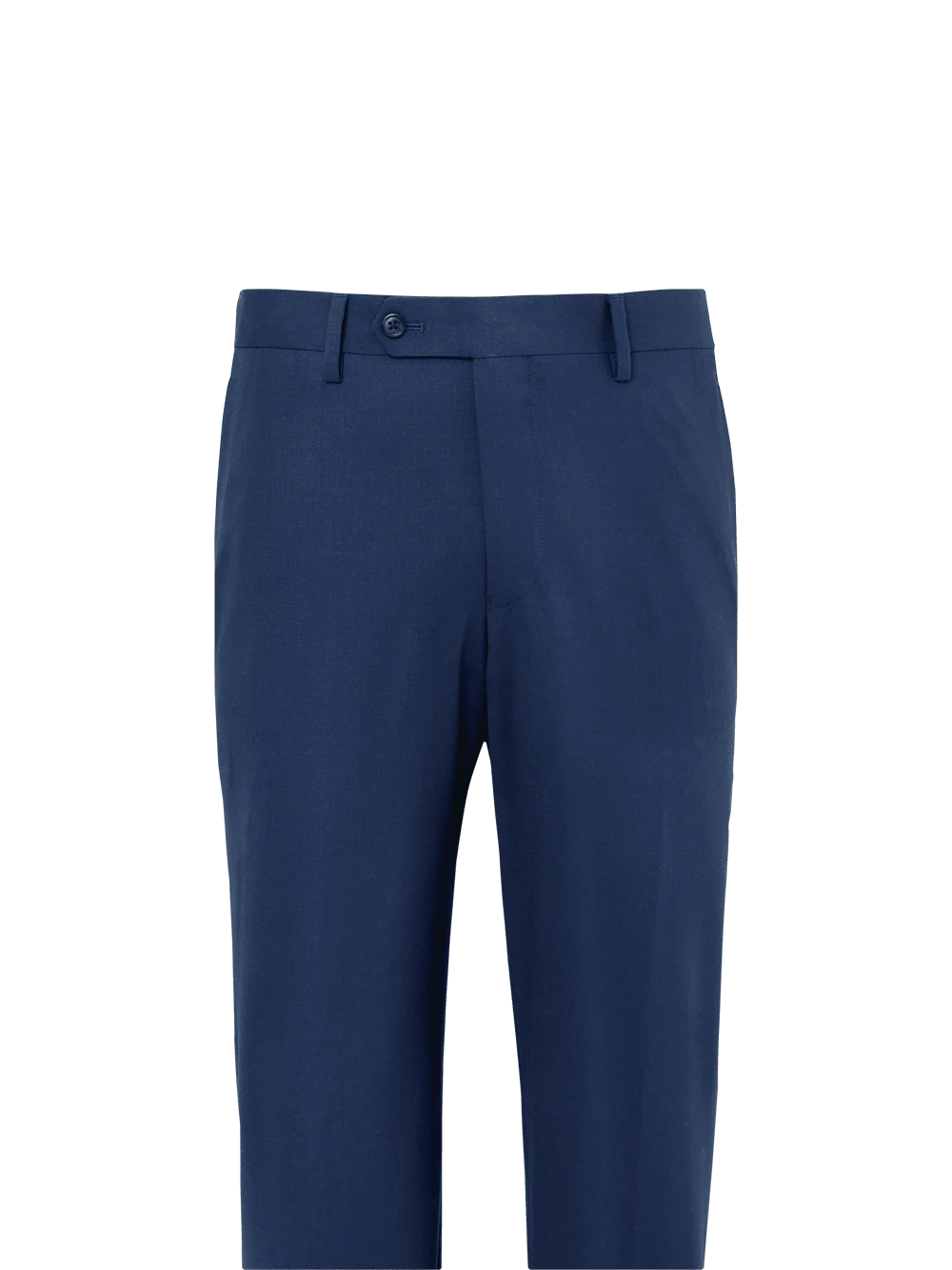 Wool Stretch Bengaline Flat Front Suit Pants - Blue - Image 2