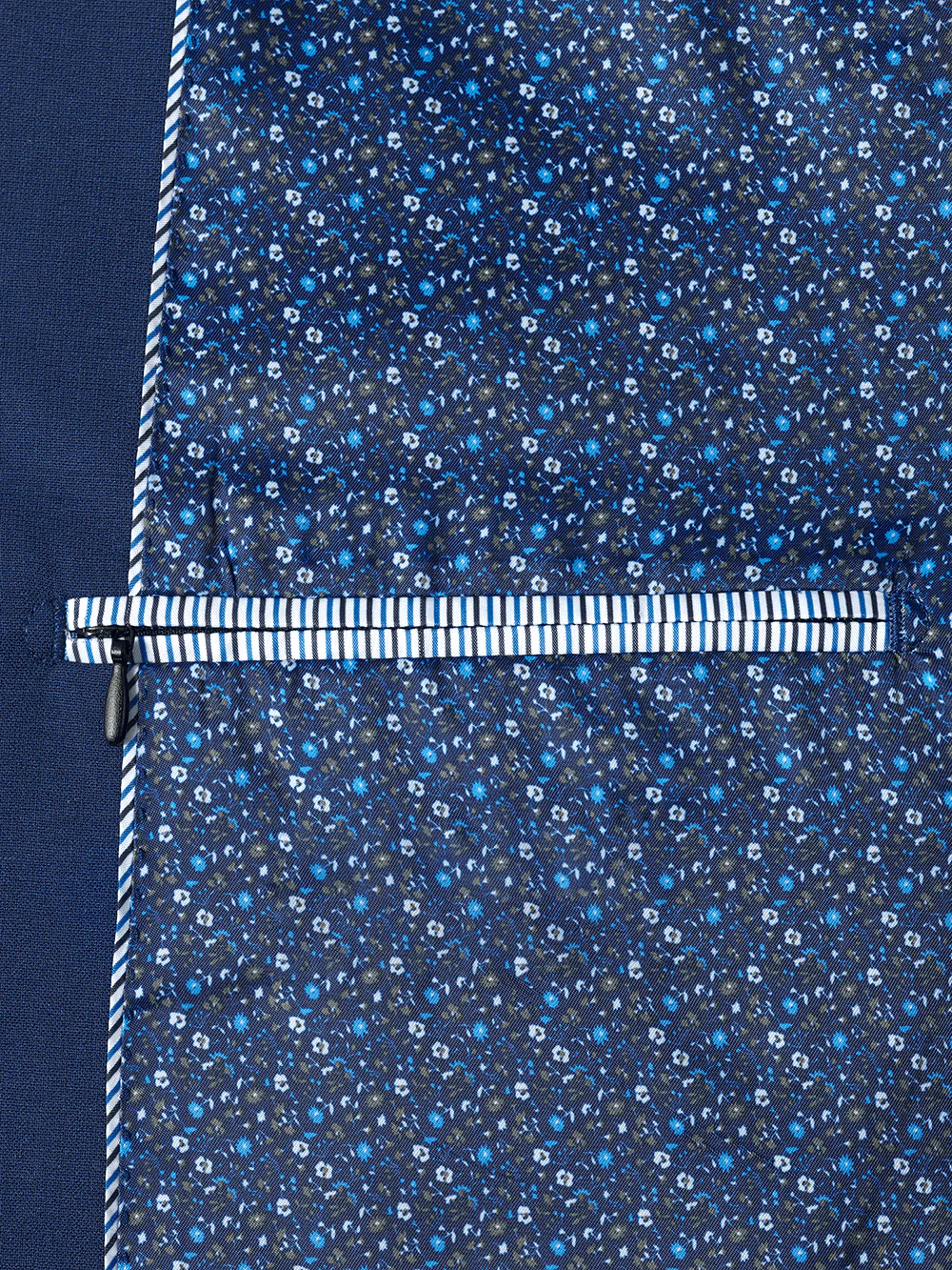 Wool Stretch Bengaline Notch Lapel Suit Jacket - Blue - Image 2