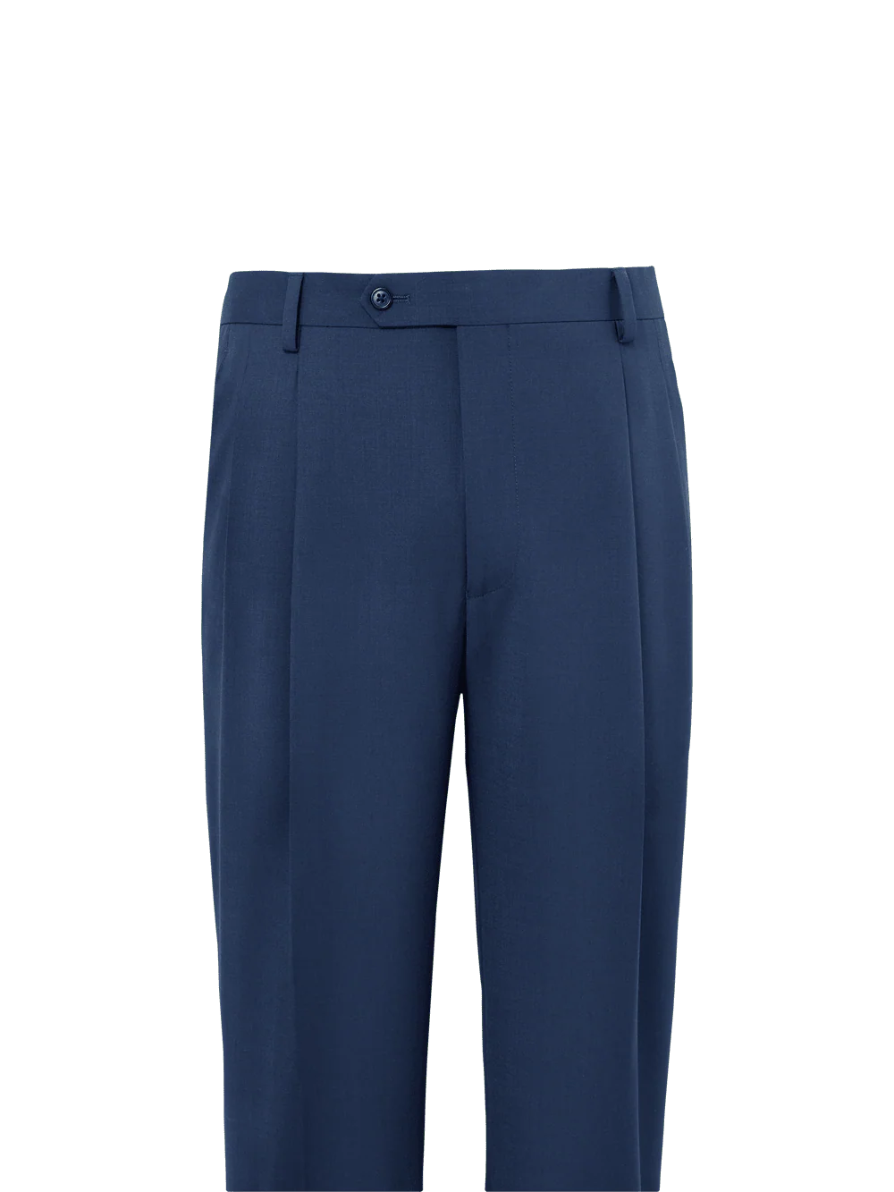 Wool Stretch Bengaline Pleated Suit Pants - Grey - Image 2