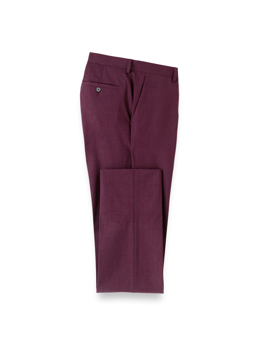 Wool Stretch Bengaline Suit Pants - Plum