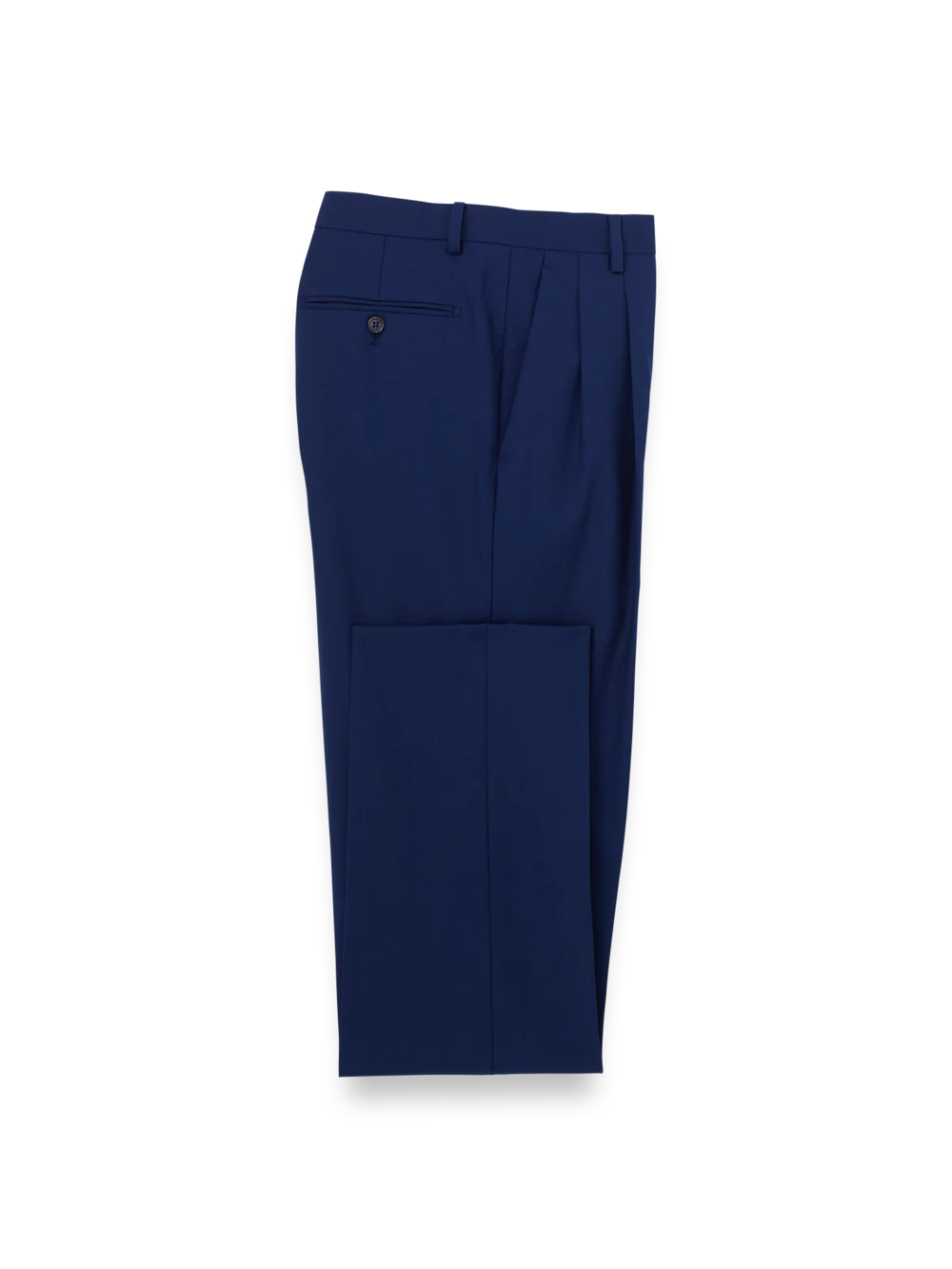 Wool Stretch Bengaline Suit Pants - Blue - Image 5